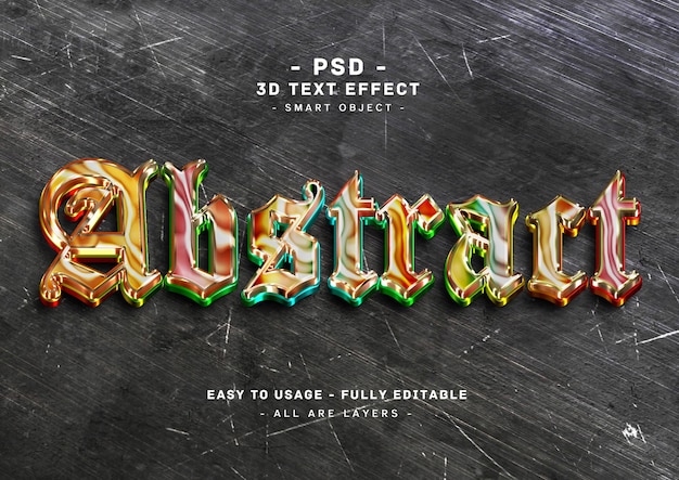 Abstract 3d text style effect