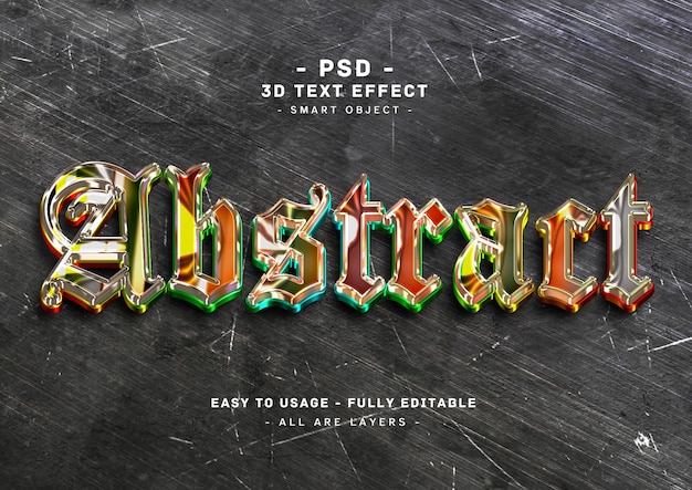 Abstract 3d text style effect