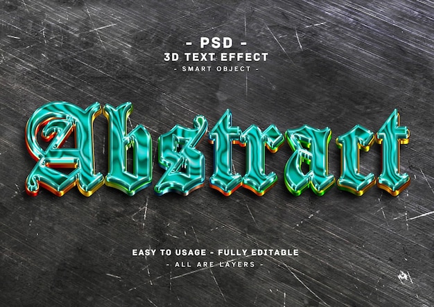 Abstract 3d text style effect