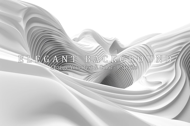 Abstract 3D White Swirling Landscape