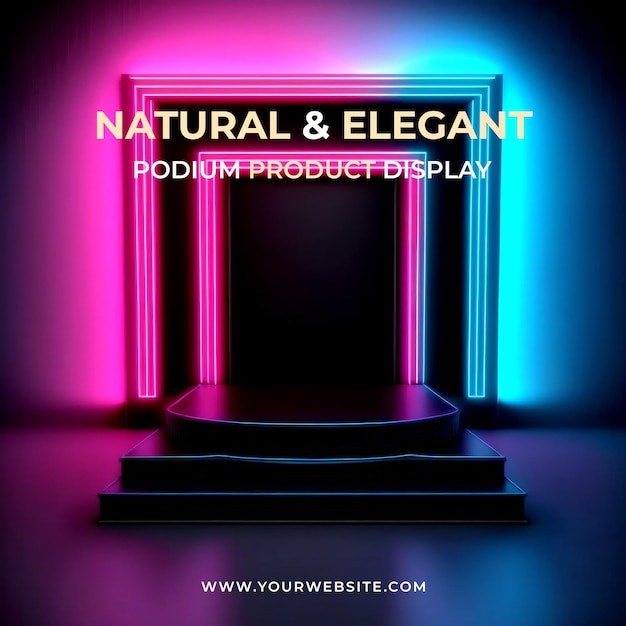 Abstract background futuristic pedestal for product presentation, podium product 3d redering