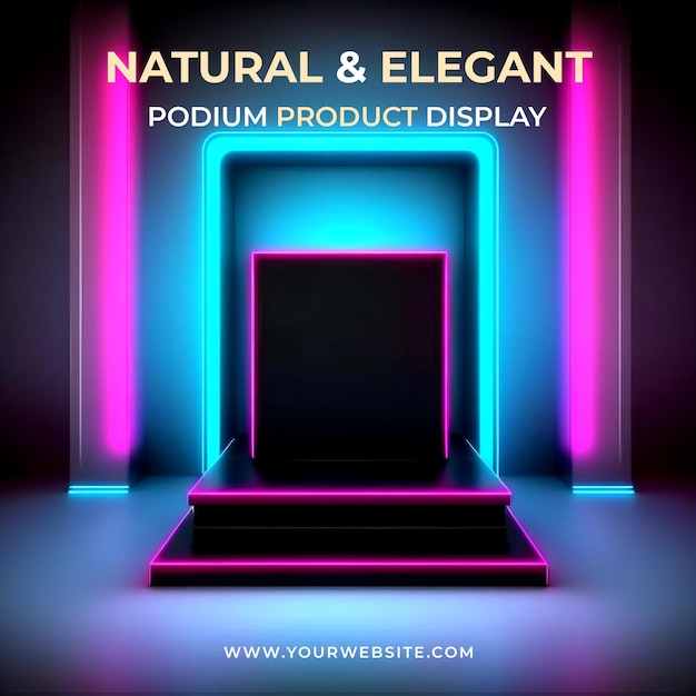 Abstract background futuristic pedestal for product presentation, podium product 3d redering