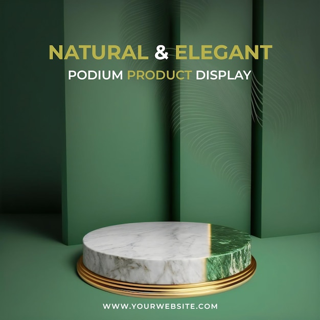 Abstract background marble pedestal for product presentation, podium product display 3d rendering