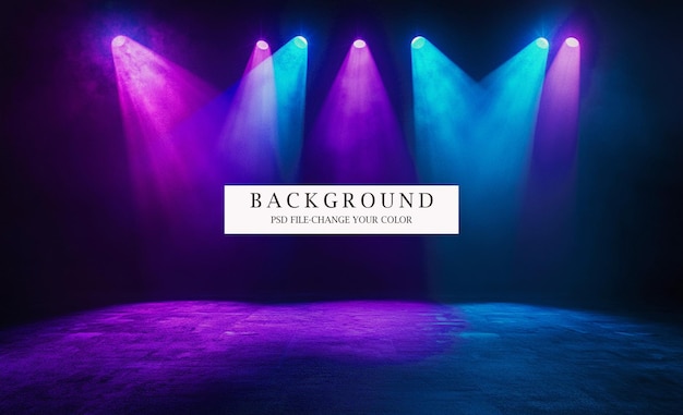 Abstract Background Stage Neon psd