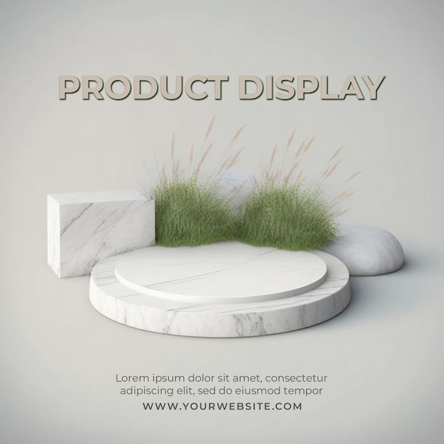 Abstract background stone pedestal for product presentation, podium product 3d redering