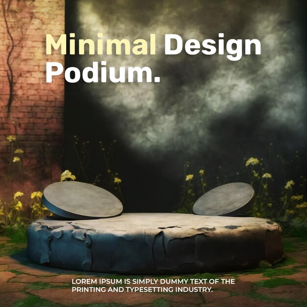 abstract background stone pedestal for product presentation podium product display 3d rendering