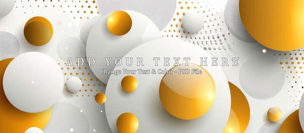 PSD abstract background with golden and white circles