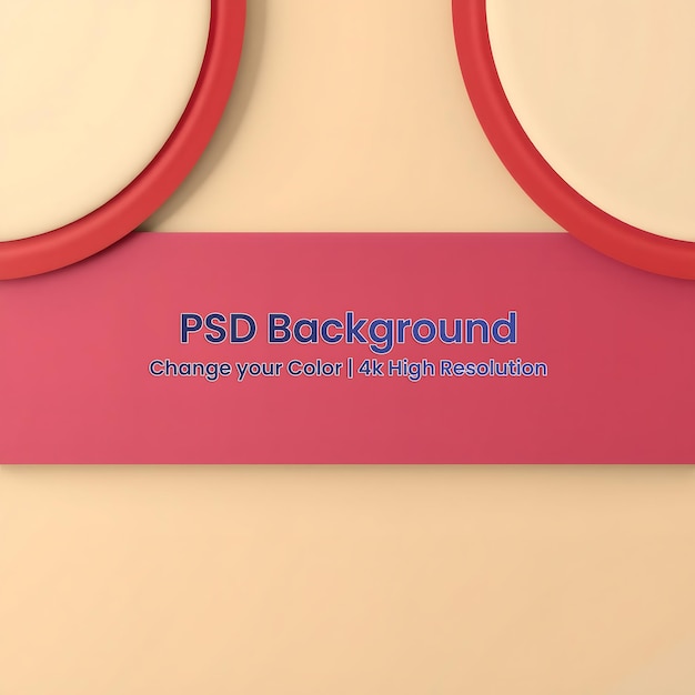 PSD abstract background with two red curved shapes above a horizontal pink shape