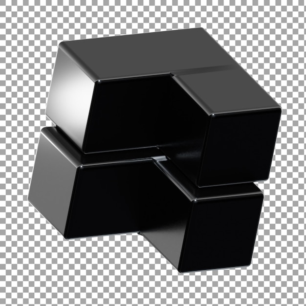 Abstract black cube shape ui element