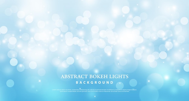 PSD abstract blue bokeh lights effect background.