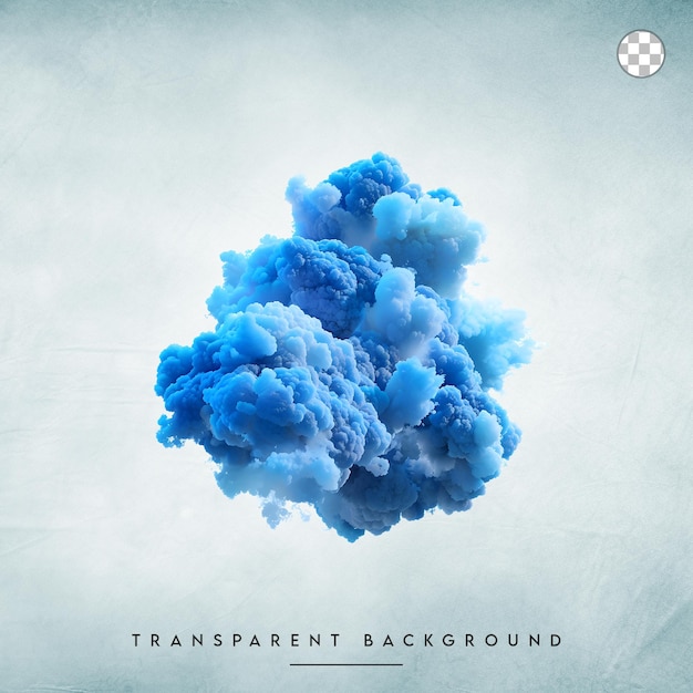 PSD abstract blue cloud isolated on transparent background