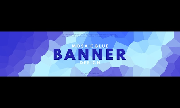 abstract blue gradient crystylize mosaic for banner or header design concept