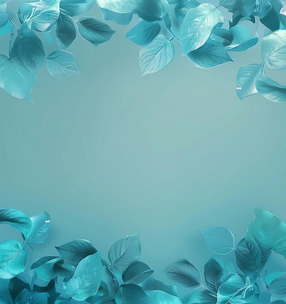 PSD abstract blue leaves pattern light white background high resolution digital art in the style