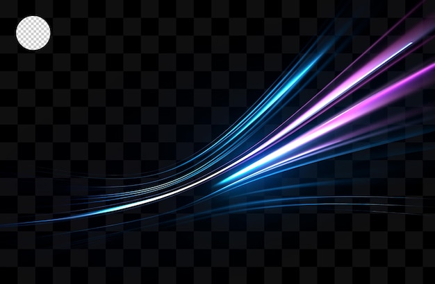 Abstract blue and pink light on a transparent background