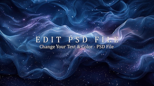 PSD abstract blue swirling with shimmering stars