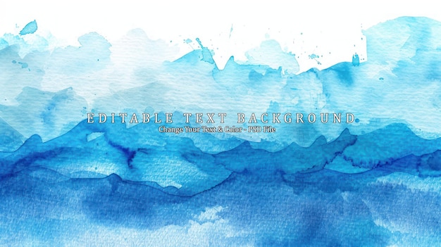 PSD abstract blue watercolor landscape