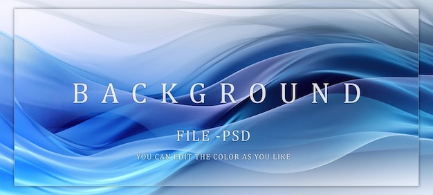 PSD abstract blue wave background