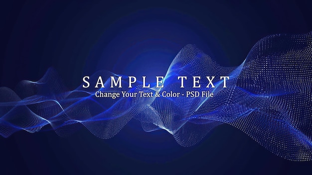 PSD abstract blue wave background