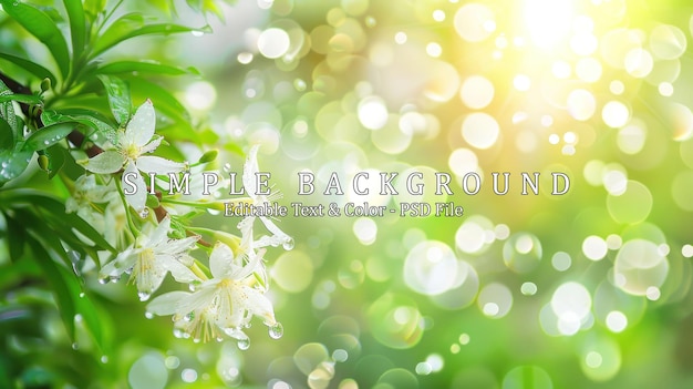 Abstract blur background of white flowers wrightia religiosa Wild Water Plum with water droplets