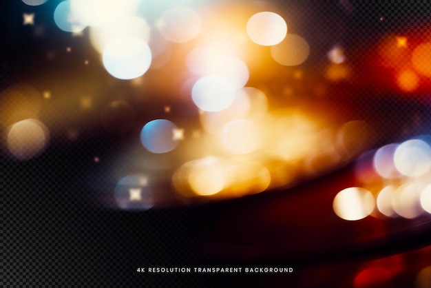 PSD abstract bokeh defocused beam of light on transparent background