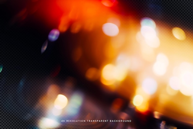 Abstract Bokeh Defocused Beam of Light on transparent background