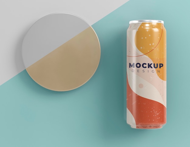 Abstract can packaging concept mock-up