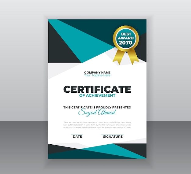 Abstract Certificate Design Template