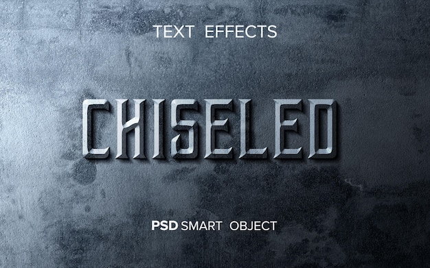 Abstract chiseled text effect