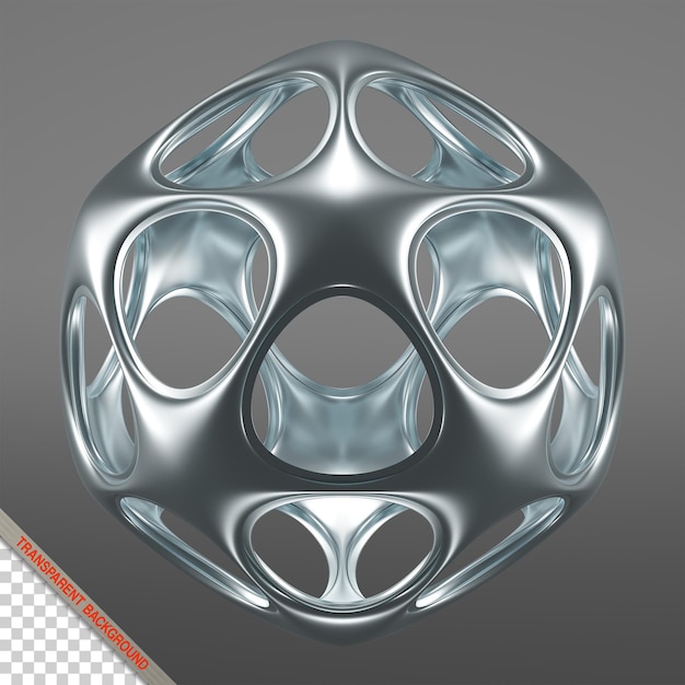 PSD abstract chrome metal 3d sphere