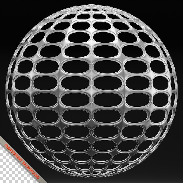 Abstract chrome metal 3D sphere