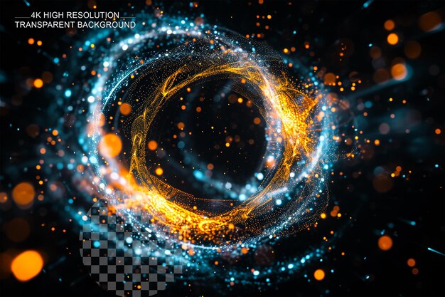 PSD abstract circle energy sphere with glowing brightness on transparent background