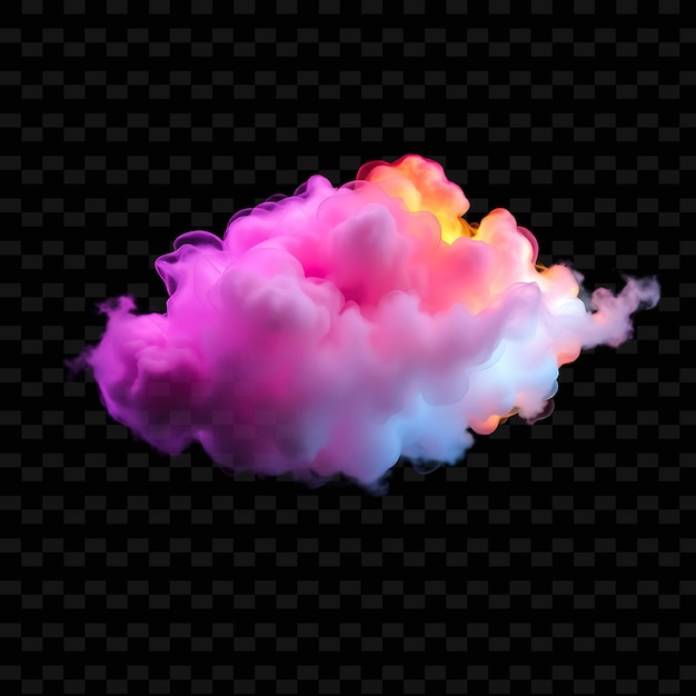 Abstract Cloud With Non Representational Shapes Expressive Forms and Experime_Isolated_Neon_Objectn