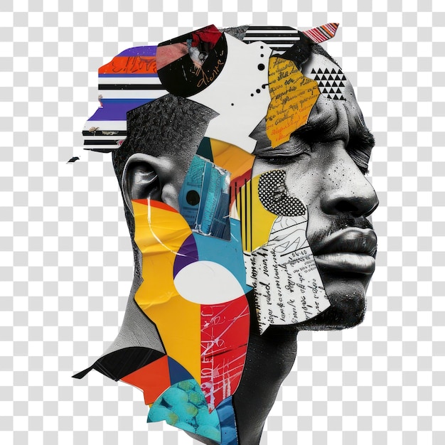 PSD abstract collage profile portrait