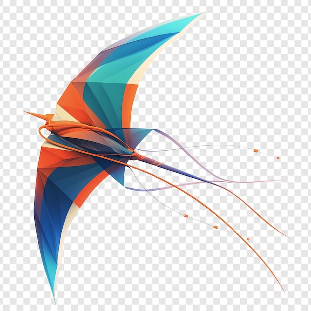 Abstract Colorful Bird in Flight