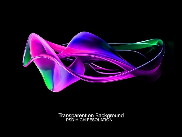 Abstract colorful and fluid design in transparent background