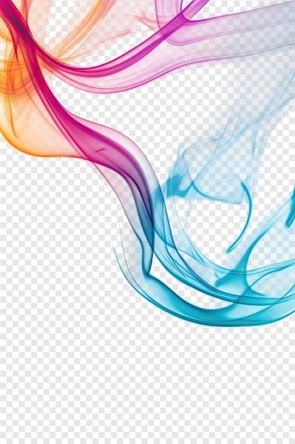 PSD abstract colorful smoke on a transparent background