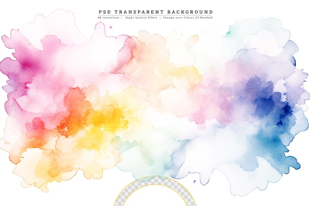 Abstract colorful watercolor blob on white background