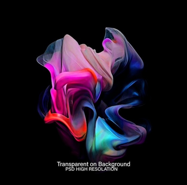 Abstract dark with different colors in transparent background