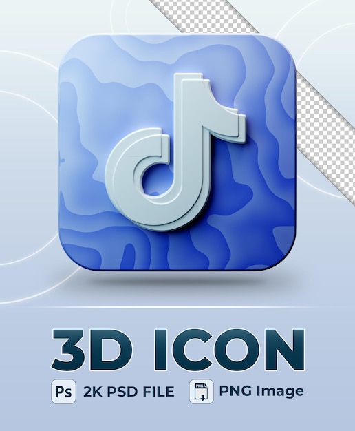 abstract design Social media 3d icon tiktok