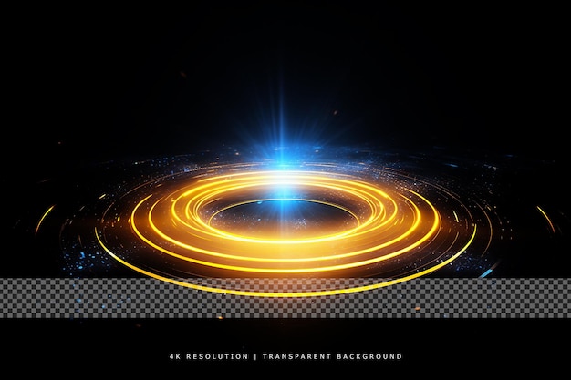 Abstract digital technology futuristic glowing circle in transparent background