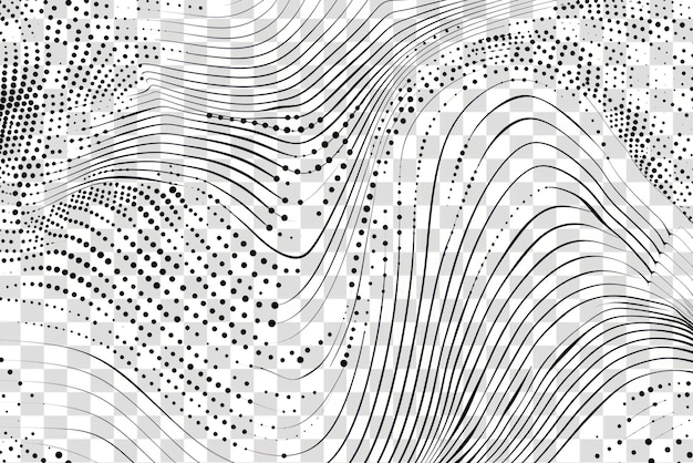 PSD abstract digital wave pattern png overlay effect transparent background