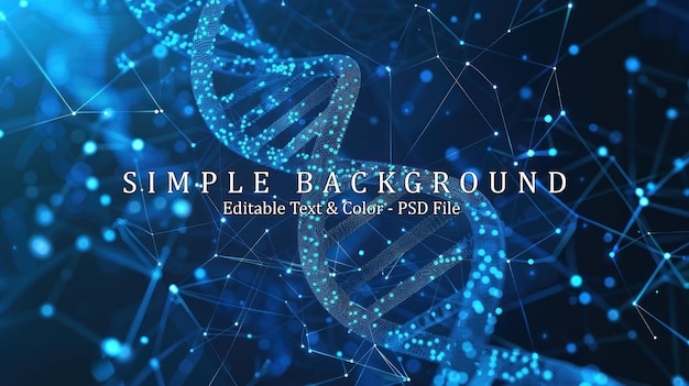 Abstract DNA double helix in futuristic technology style Science concept DNA blue background