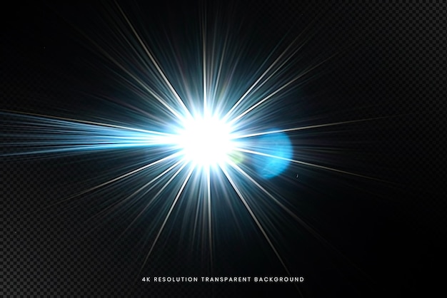 Abstract Dynamic lens flare on transparent background