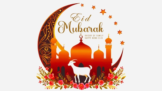 Abstract eid al adha mubarak colorful background vector