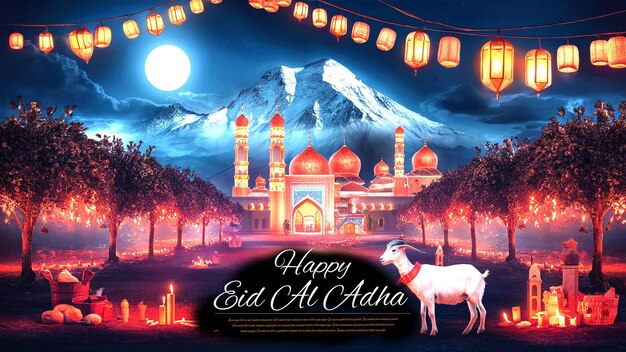 Abstract eid al adha mubarak colorful watercolor background design