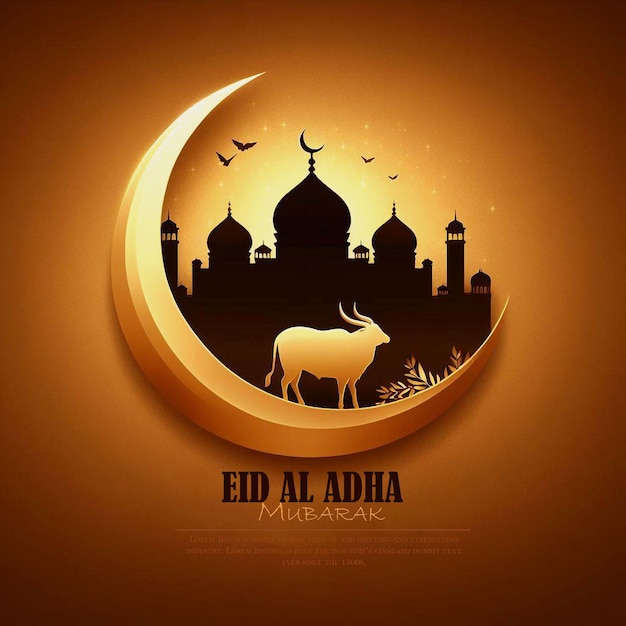 Abstract Eid Al Adha Mubarak greeting background Template