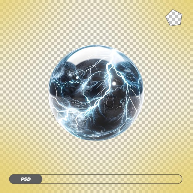 PSD abstract energy sphere isolated on transparent background