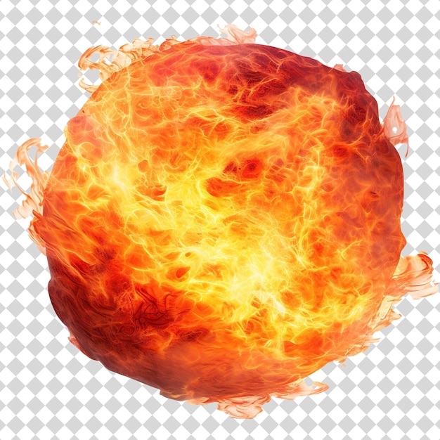 Abstract fire ball shape Isolated on transparent background PSD file format