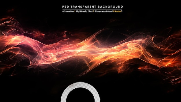 PSD abstract fire flames on a black background graphic concept for your design