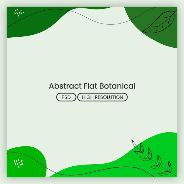 Abstract Flat Botanical shape and line blank